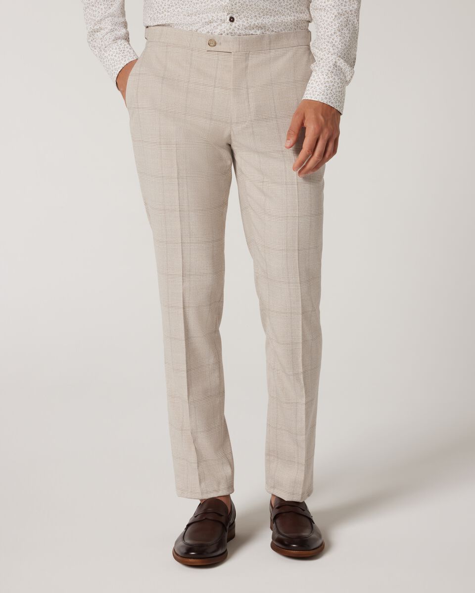 Slim Stretch Prince Of Wales Lightweight Tailored Pant